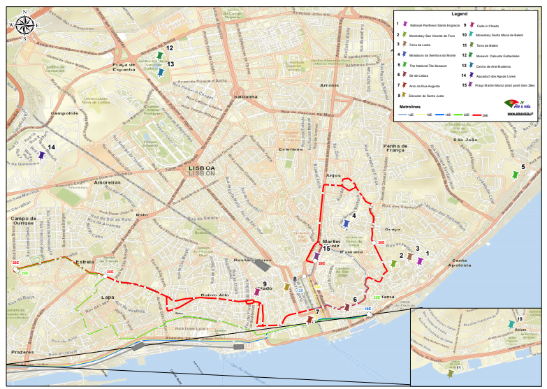 Lisbon Tram Map